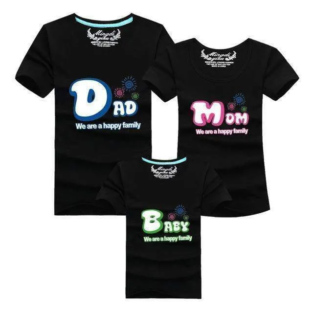 1piece Fashion Family Matching Outfits Tshirt 16 Color Clothes For matching family clothes mother father Baby short Sleeve Shirt