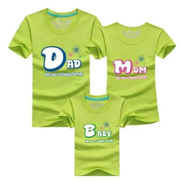 1piece Fashion Family Matching Outfits Tshirt 16 Color Clothes For matching family clothes mother father Baby short Sleeve Shirt