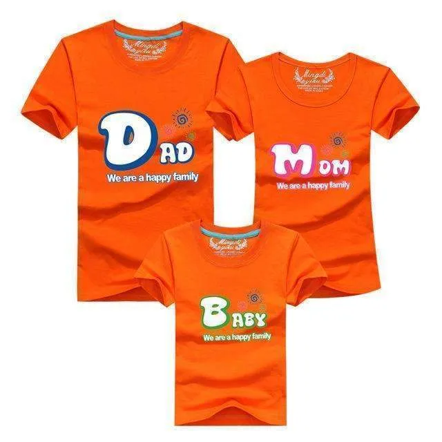 1piece Fashion Family Matching Outfits Tshirt 16 Color Clothes For matching family clothes mother father Baby short Sleeve Shirt