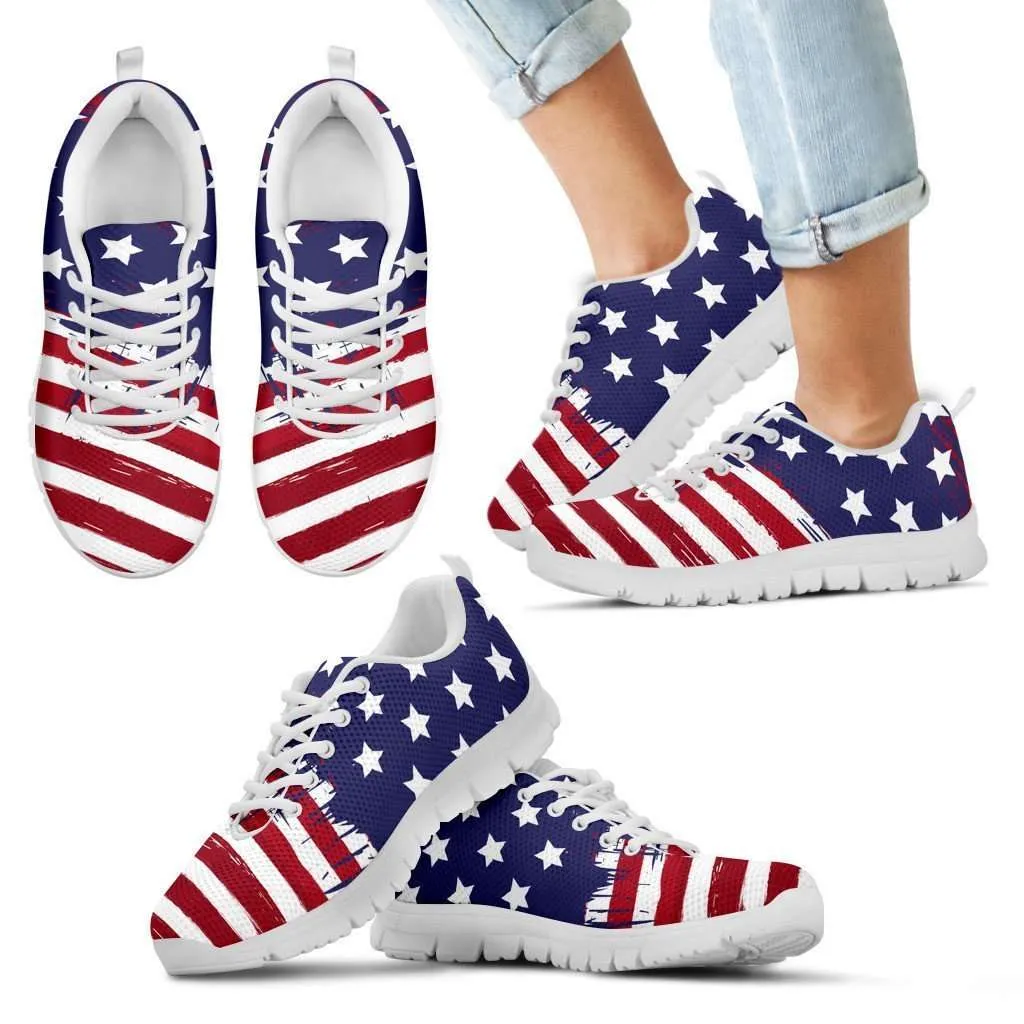 4th of July U.S. Flag Running Shoes