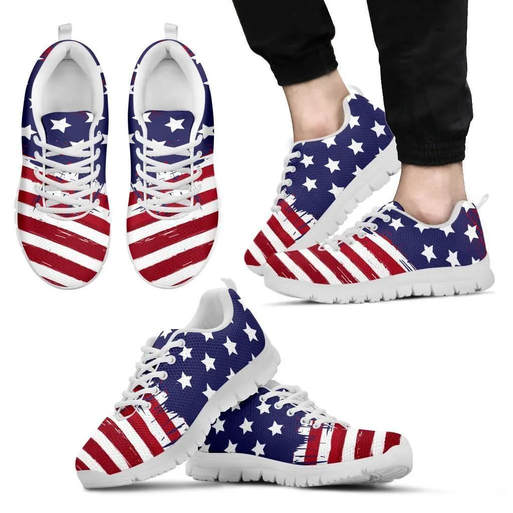 4th of July U.S. Flag Running Shoes