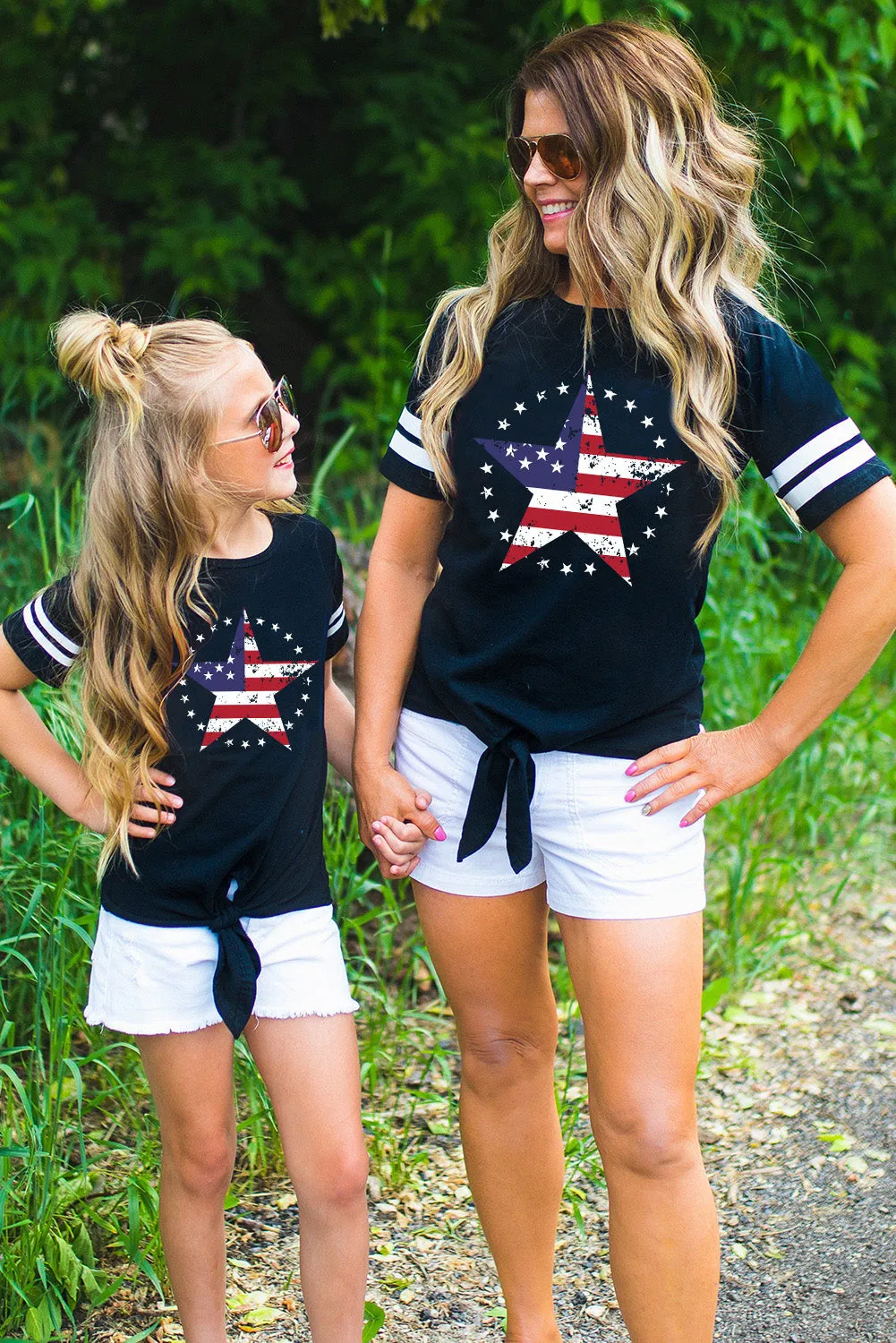 Black Flag Star Parent-child T Shirt