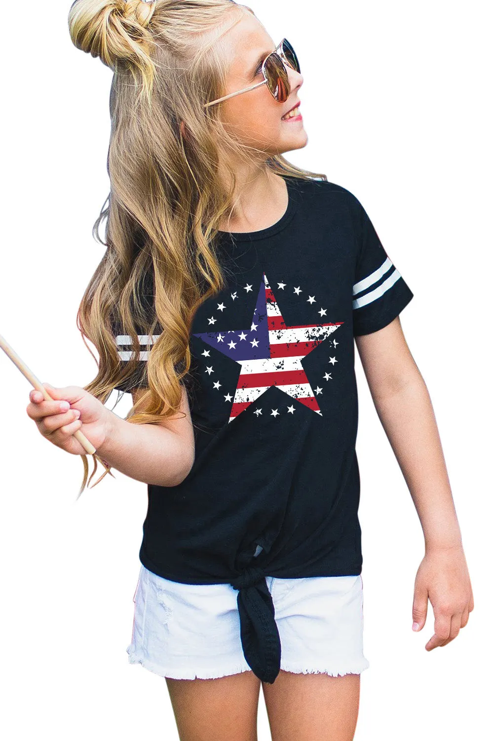 Black Flag Star Parent-child T Shirt