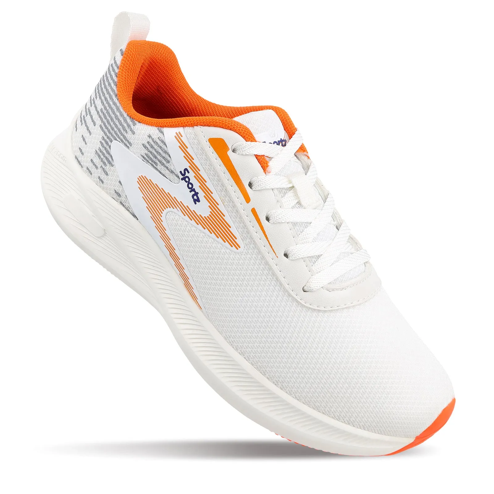 Boy's Lace-up Sports Shoe - WS9611 White Orange