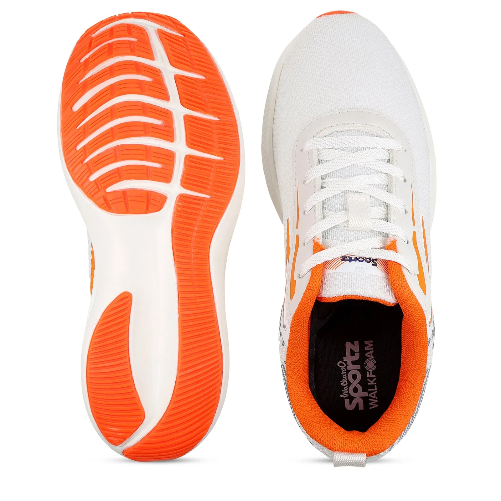 Boy's Lace-up Sports Shoe - WS9611 White Orange