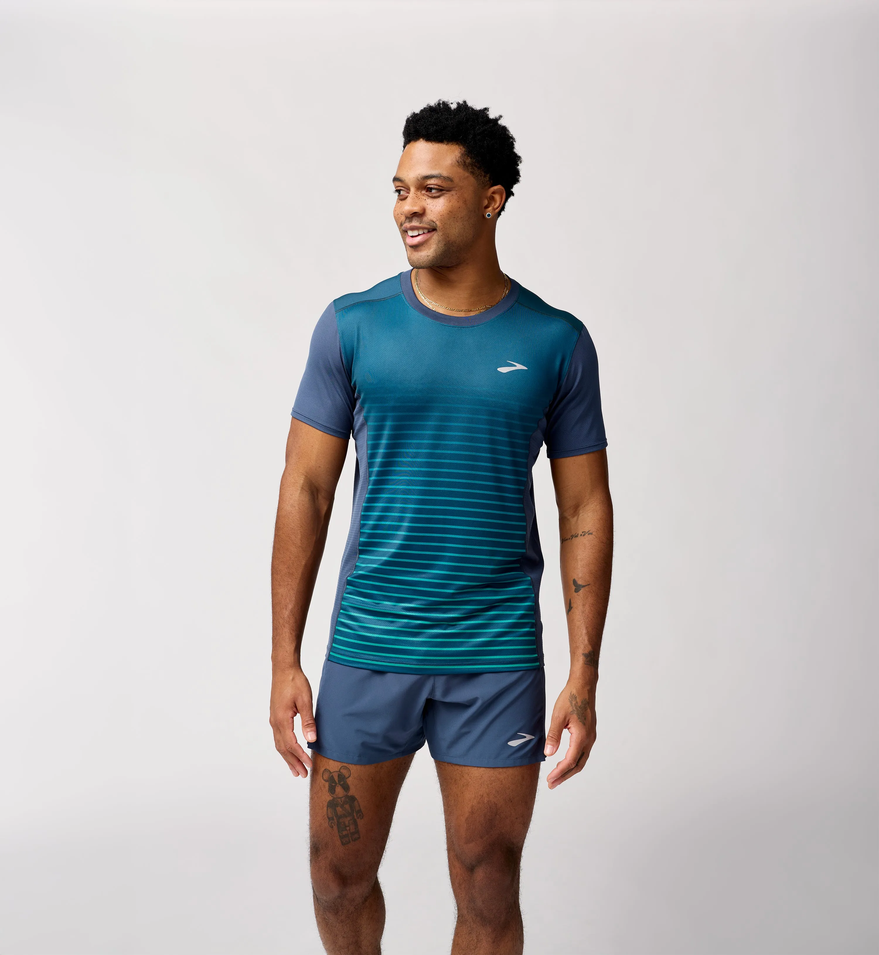 Brooks | Atmosphere Short Sleeve 3.0 | Men's | Setting Stripe
