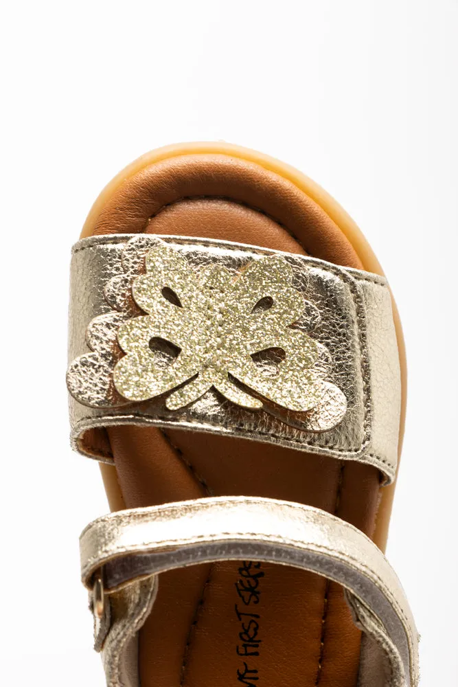 Butterfly Close Back Sandal Gold