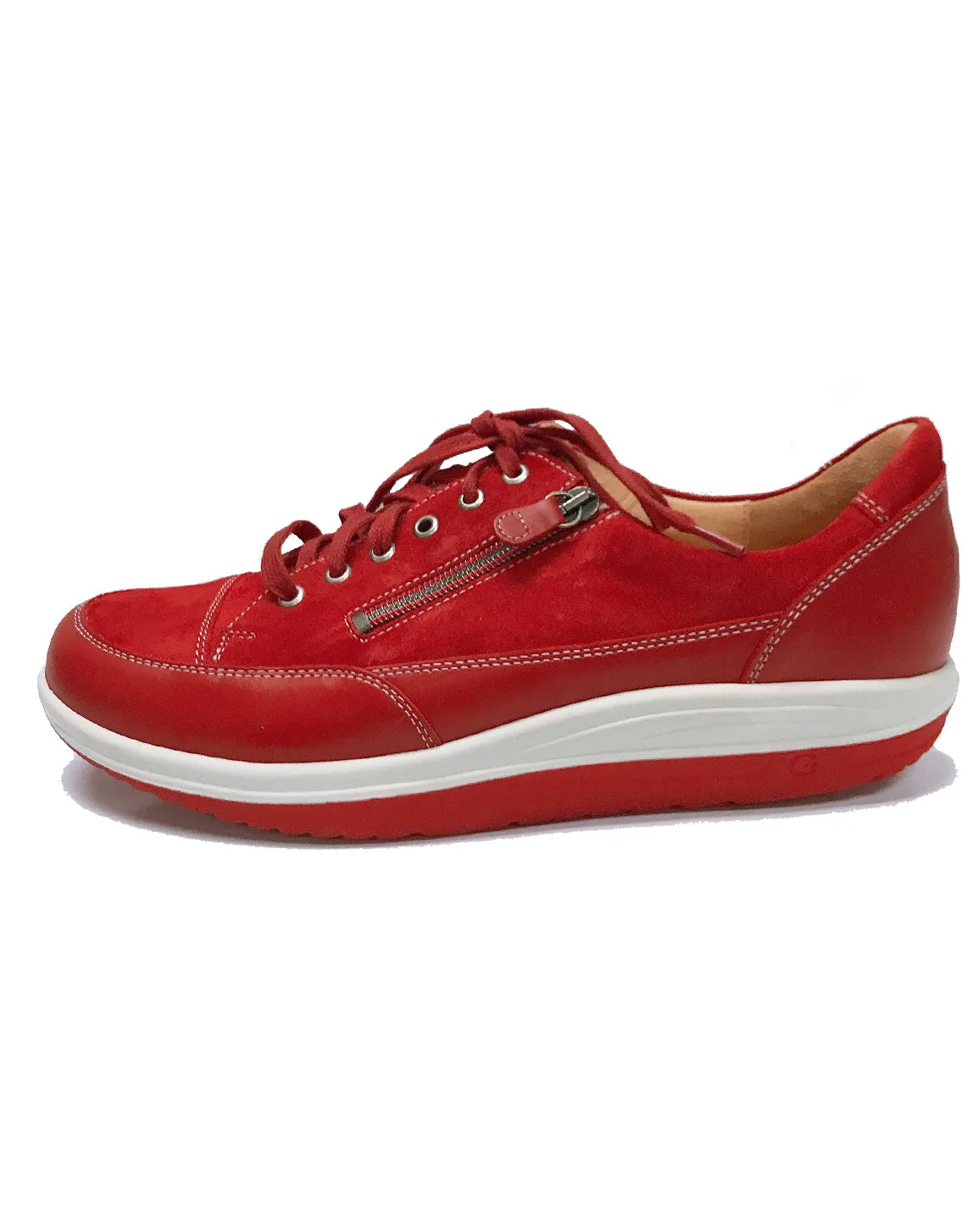 GANTER 208771 GISA ACTIVE LACE 3-9.5H - RED VELOUR