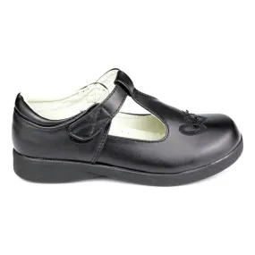 Girls Black T-Bar Shoe Fasten