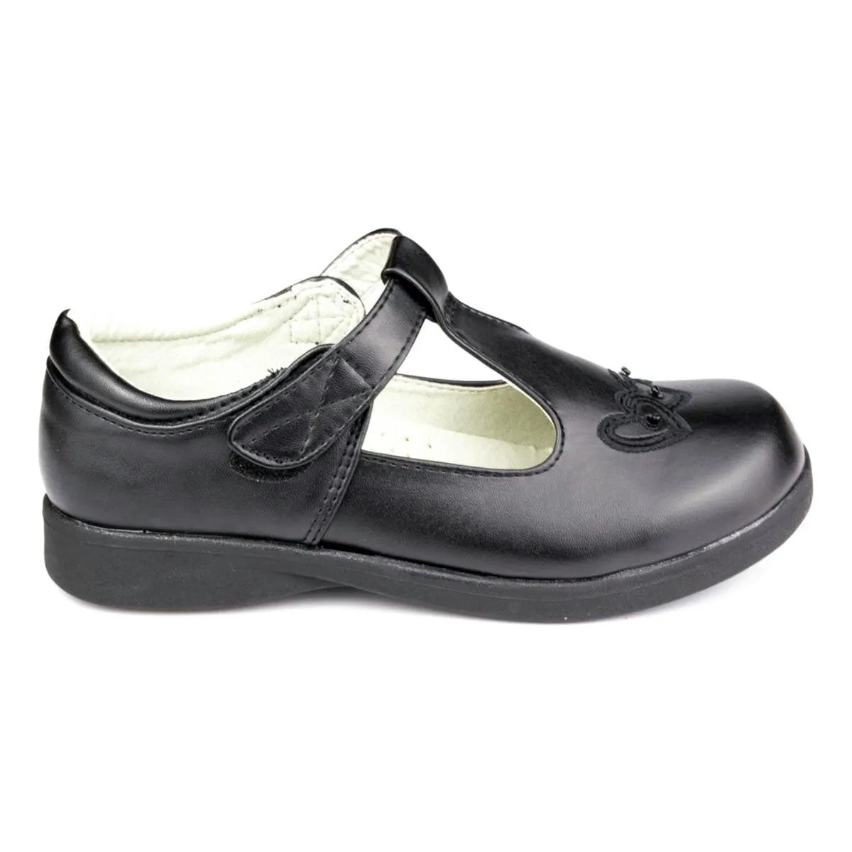 Girls Black T-Bar Shoe Fasten