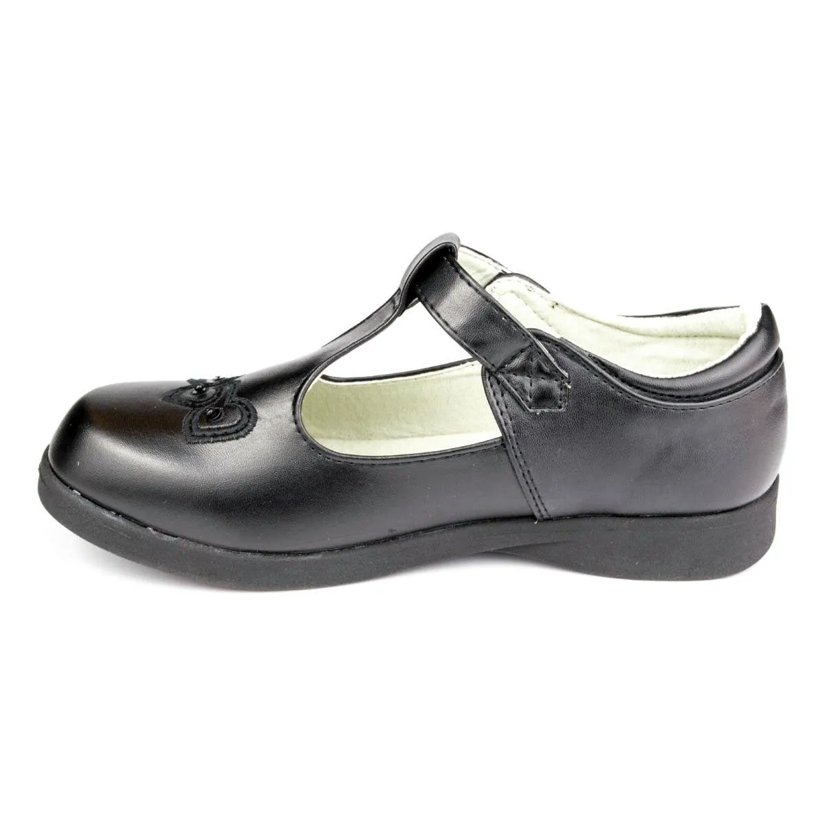 Girls Black T-Bar Shoe Fasten
