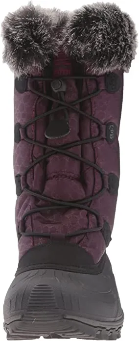 Kamik Momentum Burgundy Pull On Rounded Toe Waterproof Fur Trim Ankle Snow Boots