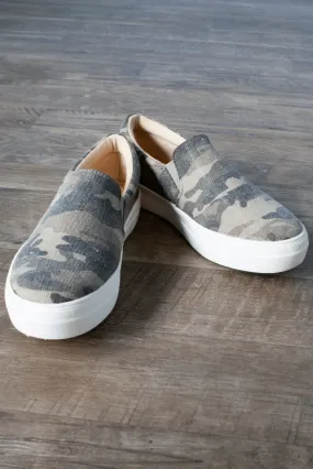 Now You See Me Camo Slip-on Sneakers