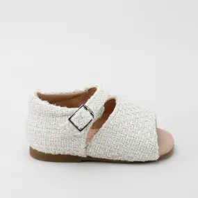 Papanatas White Tweed Baby Sandal