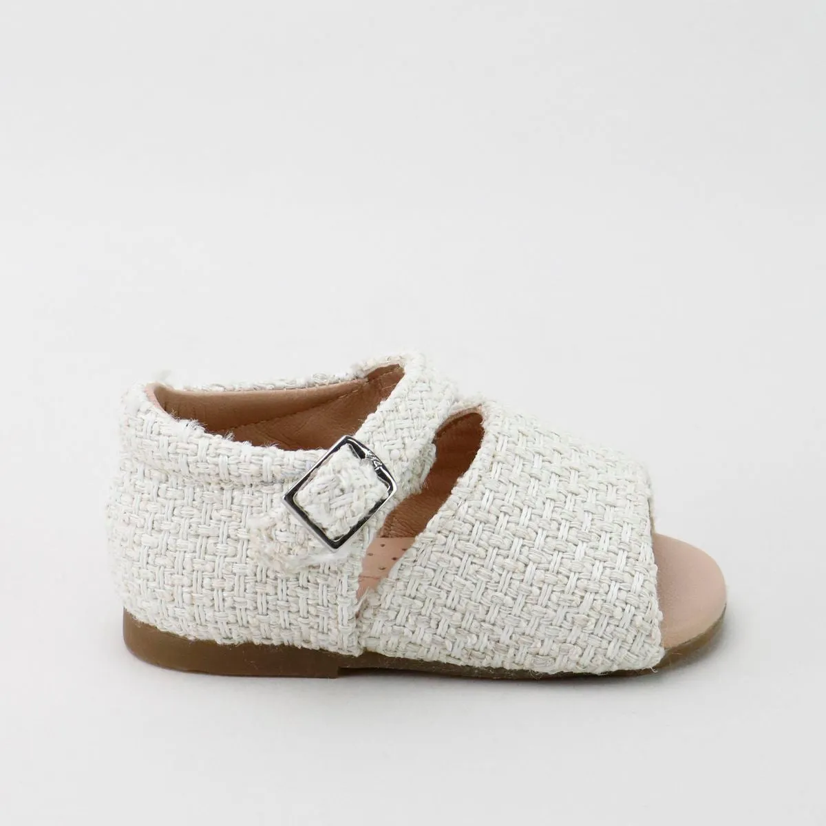 Papanatas White Tweed Baby Sandal