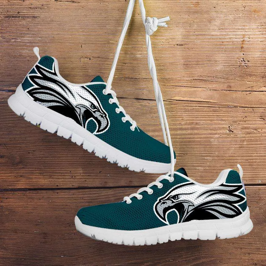 Philadelphia Fan Art Eagle on Green Running Shoes