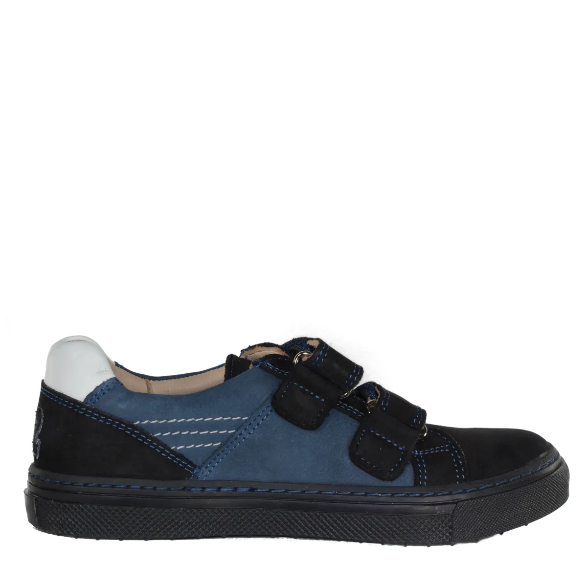 Szamos kid boy sneakers in blue and black color with double velcro strap big kid size