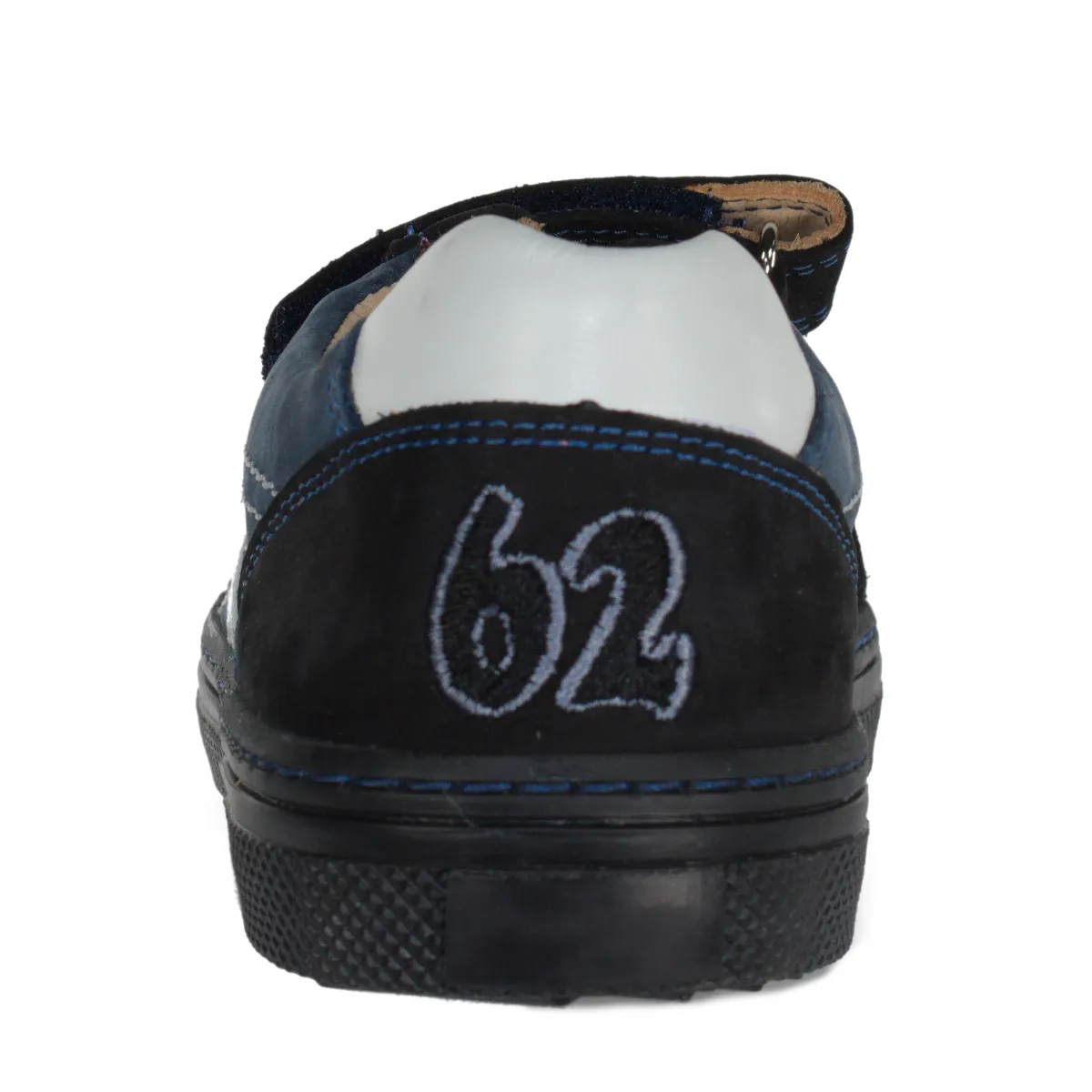Szamos kid boy sneakers in blue and black color with double velcro strap big kid size