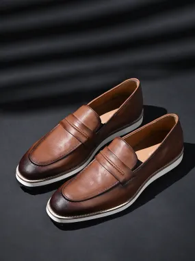 Tan Smart Casual Ultra Lightweight Moccasin Shoes