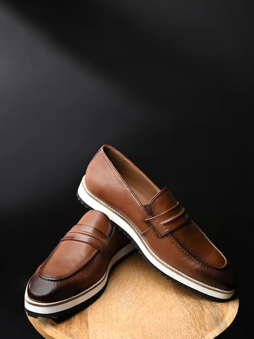 Tan Smart Casual Ultra Lightweight Moccasin Shoes