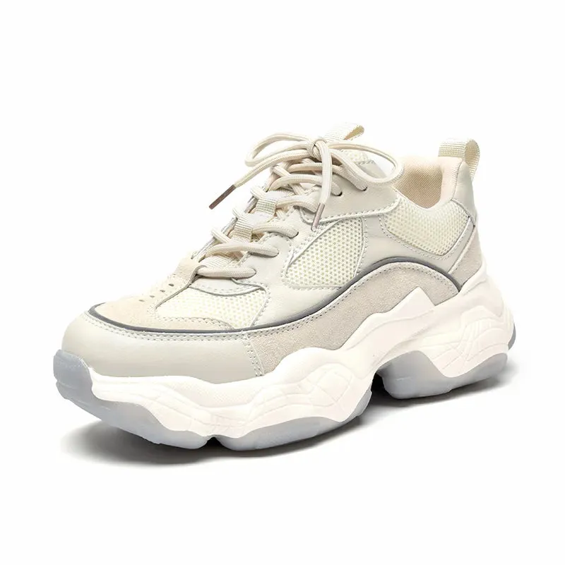 Trendy Lace-Up sneakers with Thick Sole