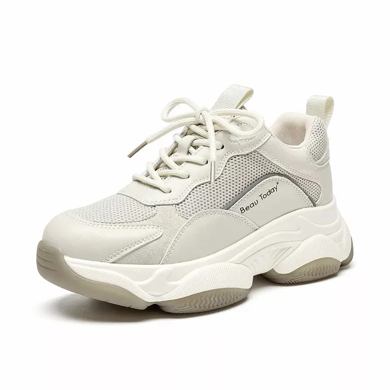 Trendy Lace-Up sneakers with Thick Sole