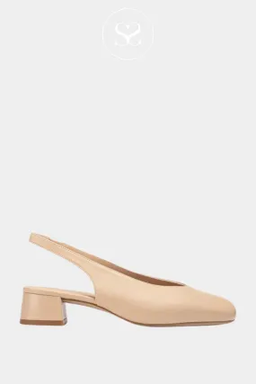 UNISA JUSTA NUDE SLINGBACK BLOCK HEEL SHOES
