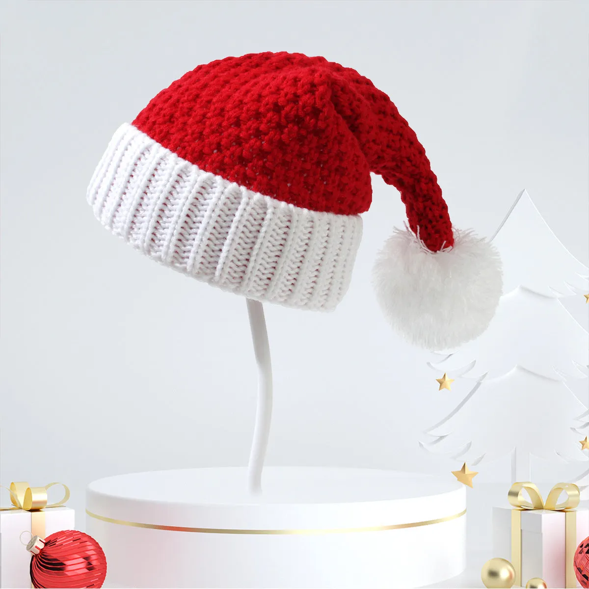 Wholesale Christmas Pom Pom Knitted Parent-child Hat