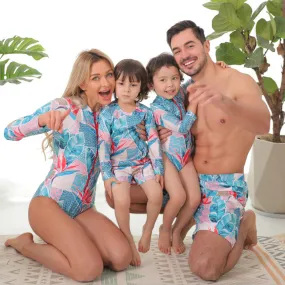 Wholesale Parent-Child one-piece Polyester Swimwear