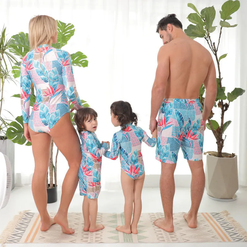 Wholesale Parent-Child one-piece Polyester Swimwear