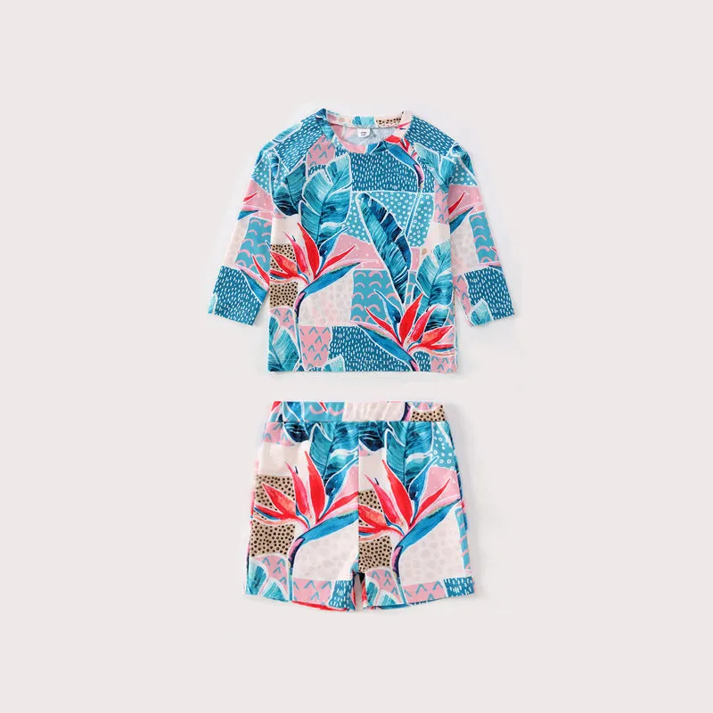 Wholesale Parent-Child one-piece Polyester Swimwear