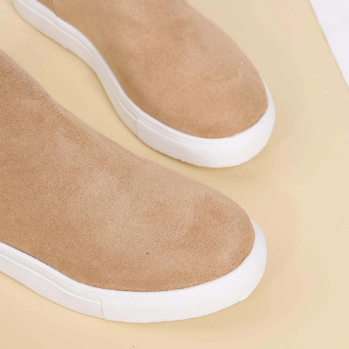 Women Wedge Flat Slip On Casual Walking Stealth Height Increase Shoes