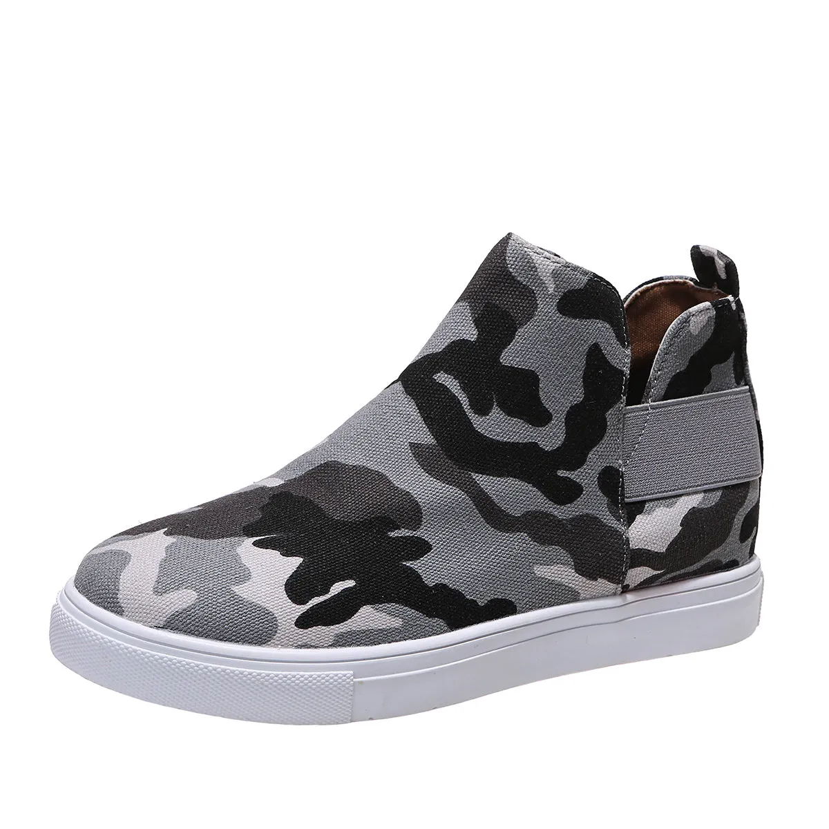 Women Wedge Flat Slip On Casual Walking Stealth Height Increase Shoes