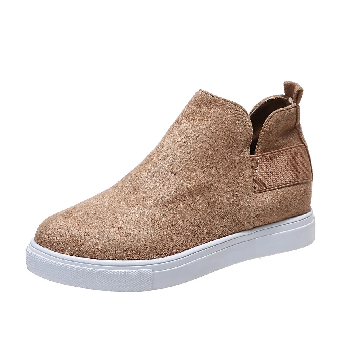 Women Wedge Flat Slip On Casual Walking Stealth Height Increase Shoes
