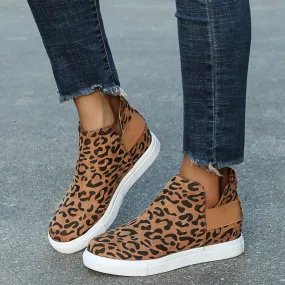 Women Wedge Flat Slip On Casual Walking Stealth Height Increase Shoes